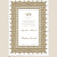 Personalised Luxury Nikkah Certificate - Afreen Gold