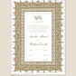 Personalised Luxury Nikkah Certificate - Afreen Gold