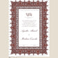 Personalised Luxury Nikkah Certificate - Afreen Red