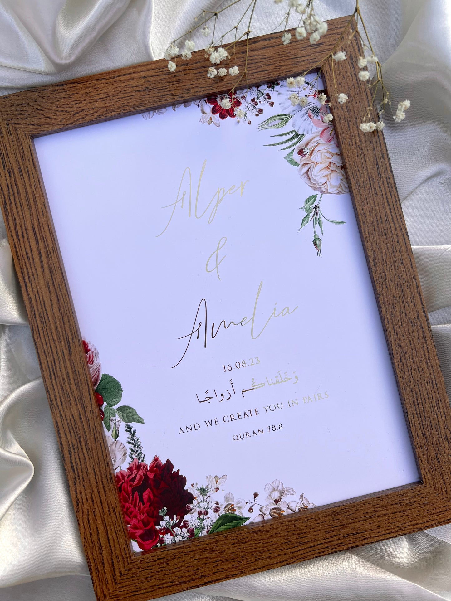 Personalised Marriage Print- Foiled Design