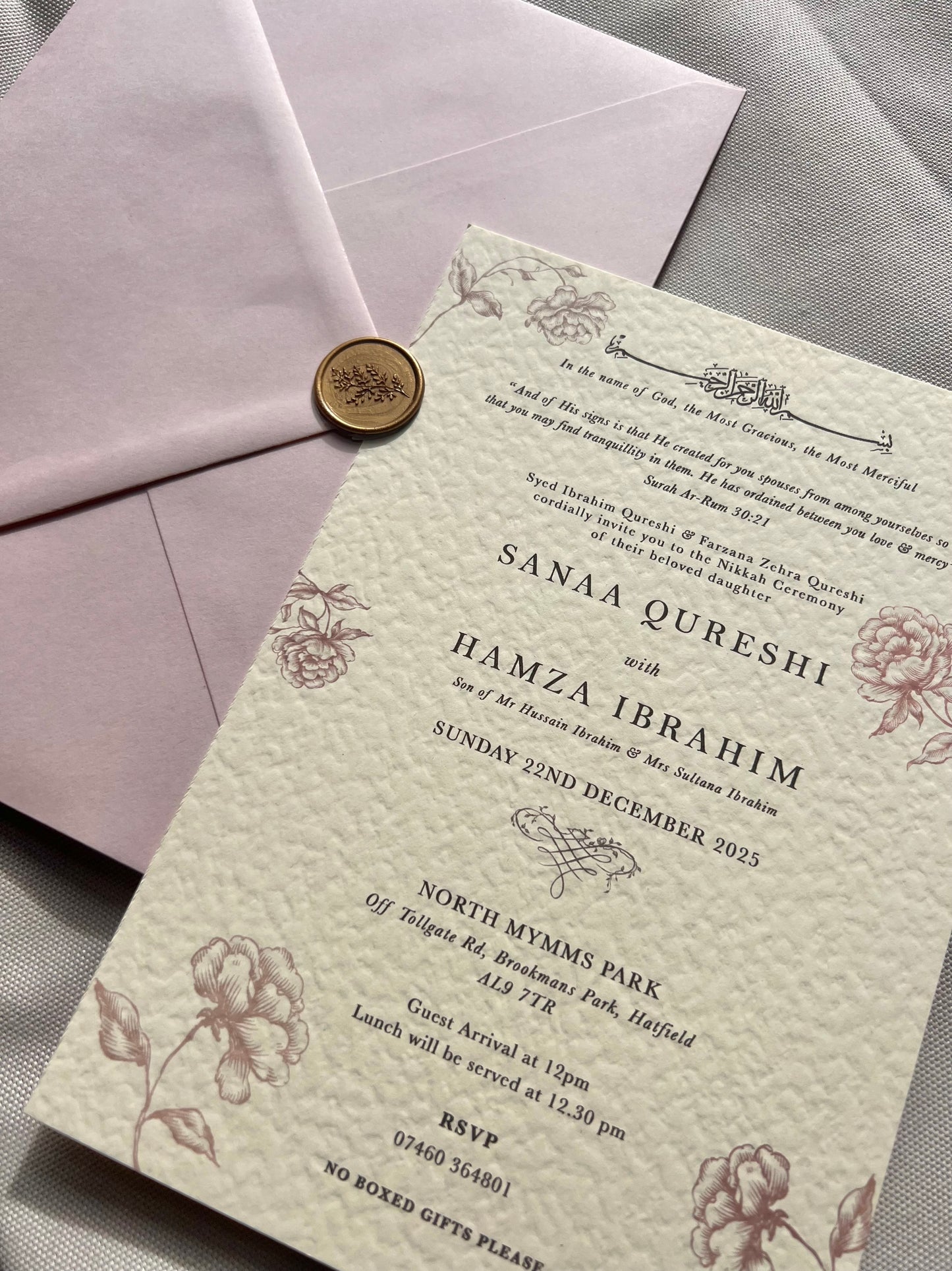 Islamic Muslim Nikkah Wedding Invitation invites invite