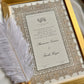 Personalised Luxury Nikkah Certificate - Afreen Gold