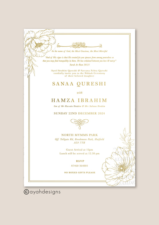 Islamic Muslim Nikkah Wedding Invitation invites invite