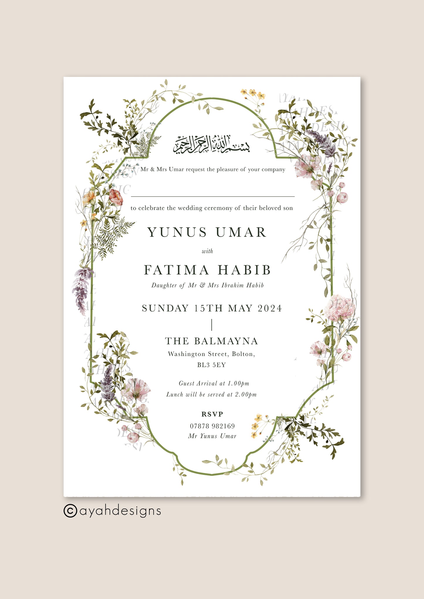 Wedding Invitation - Sarah