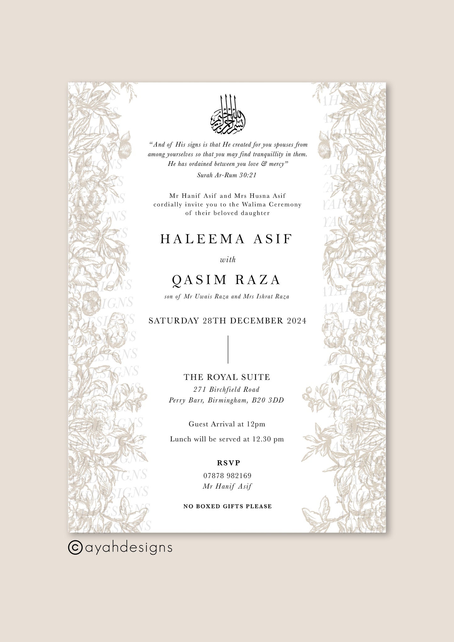 Wedding Invitation - Naya