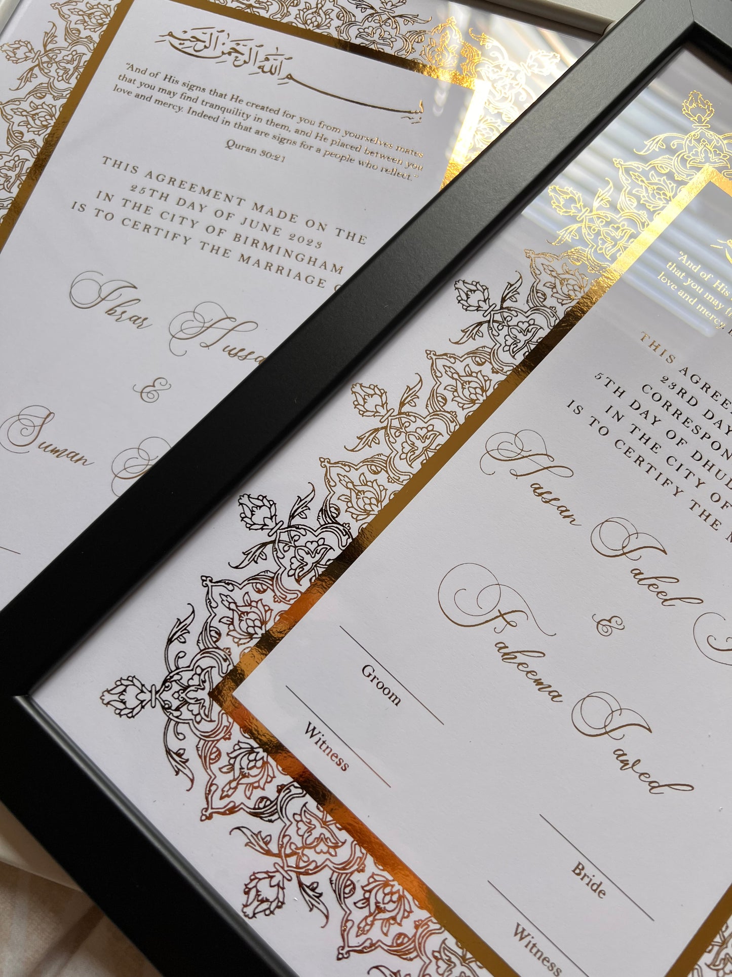 Personalised Luxury Nikkah Certificate - Aizaz (Foiled)